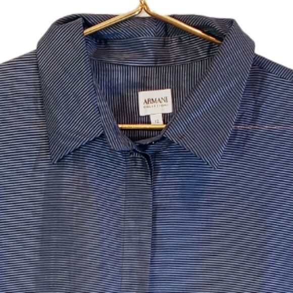 NWOT Armani Collezioni Navy Striped Linen & Silk Coord